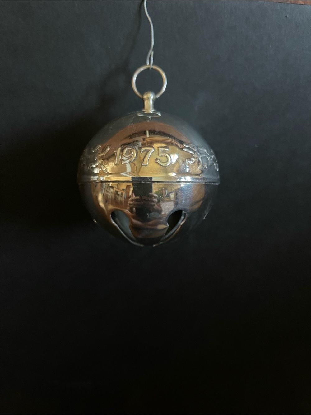 Silver Wallace 1975 Holiday Sleigh Bell Ornament